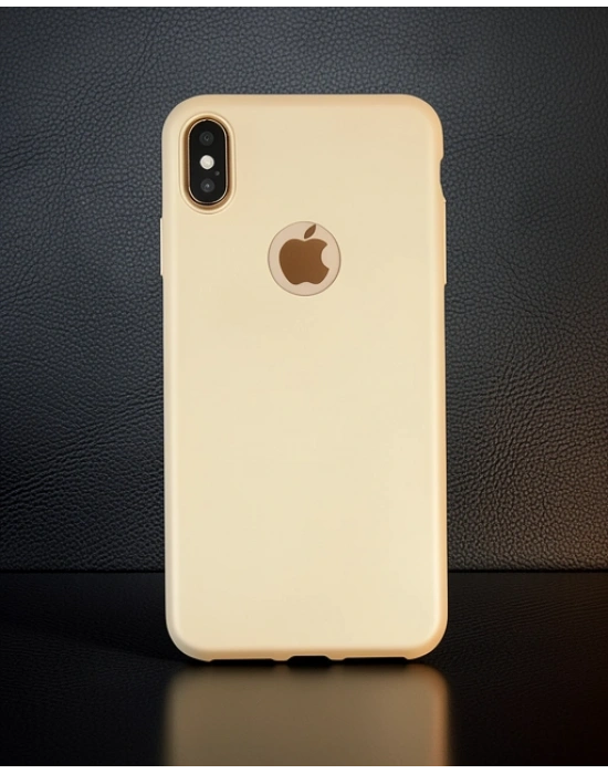 Apple İphone Xs Max Kılıf First Silikon - Gold