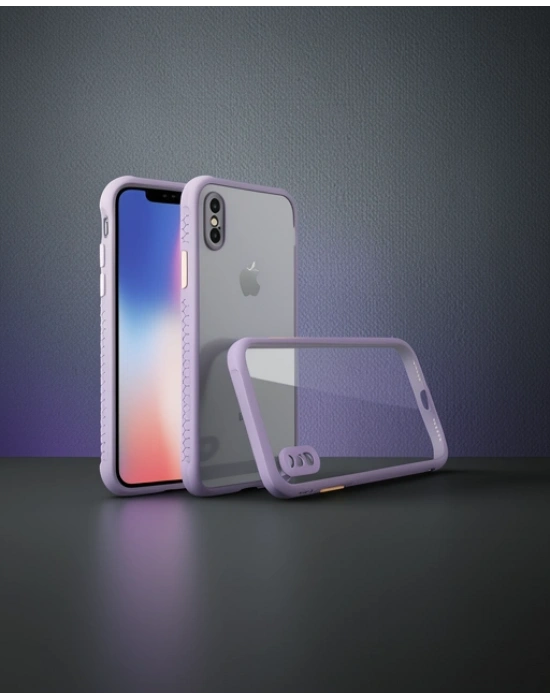 Apple İphone Xs Max Kılıf Miami Şeffaf Silikon - Açık Mor