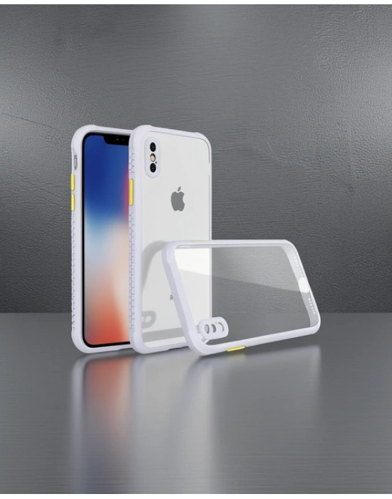 Apple İphone Xs Max Kılıf Miami Şeffaf Silikon - Lila