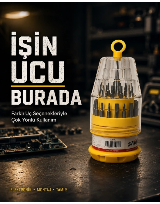 Ateşe Dayanıklı Tornavida Seti Elektronik Tamir İçin Çok Uçlu