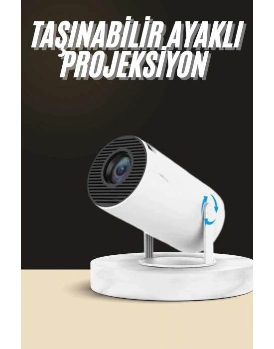 Ayaklı Projeksiyon Taşınabilir Mini Projektör Sinema Projektörü Android