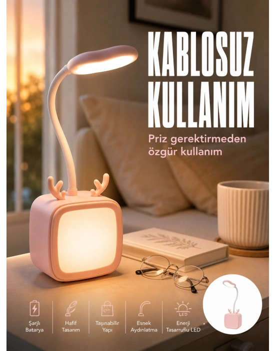 Ayarlanabilir LED Masa Lambası Şarjlı Modern Aydınlatma