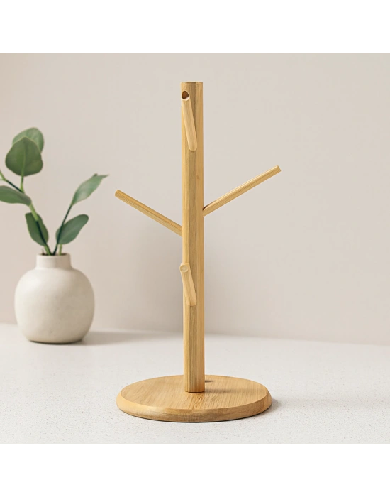 Bambu Ahşap Bardak ve Fincan Askısı 35x60 cm