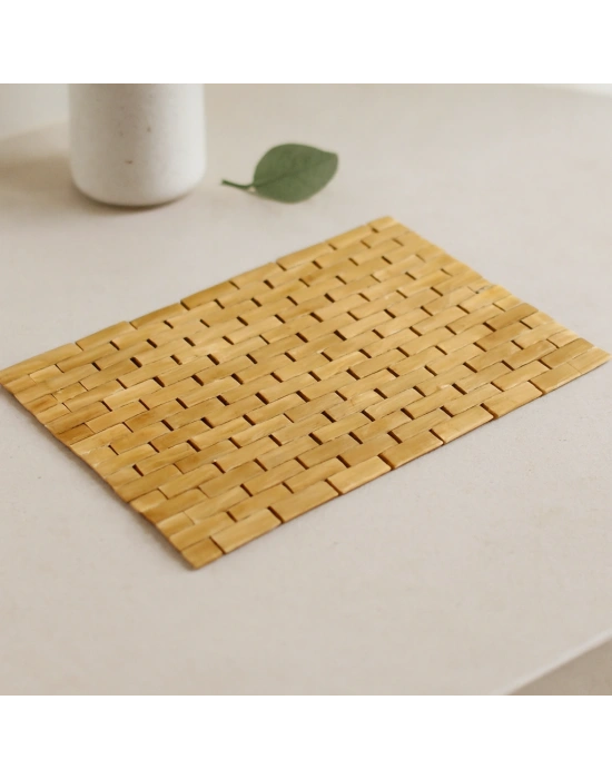 Bambu Ahşap Kaymaz Banyo Paspası 42x62 cm