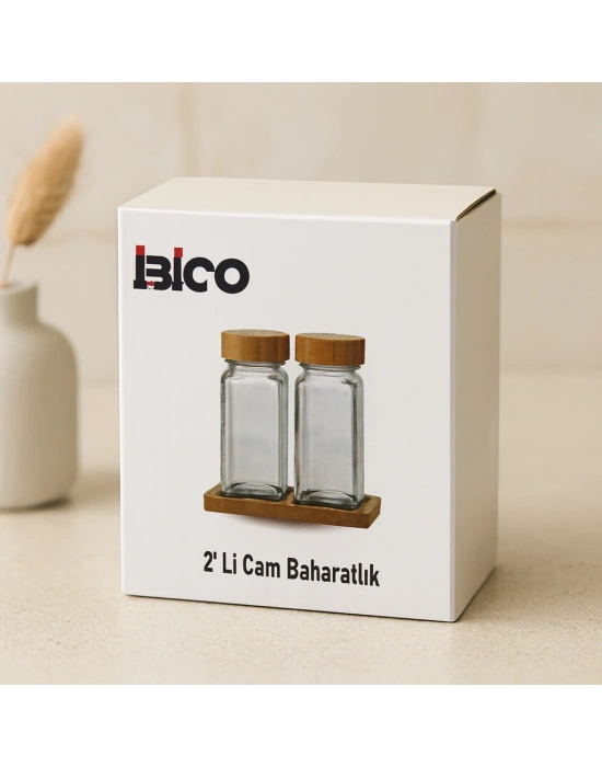 Bambu Kapaklı Cam Baharatlık