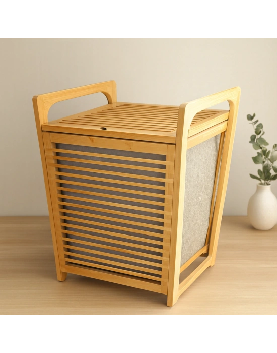 Bambu Kirli Çamaşır Sepeti 40x35x60 cm