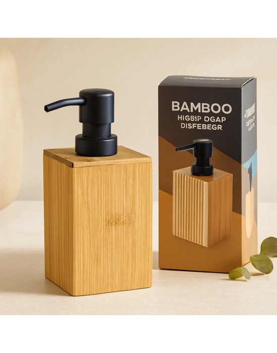 Bambu Sıvı Sabunluk (Siyah Pompa) 7 x 11.5 cm