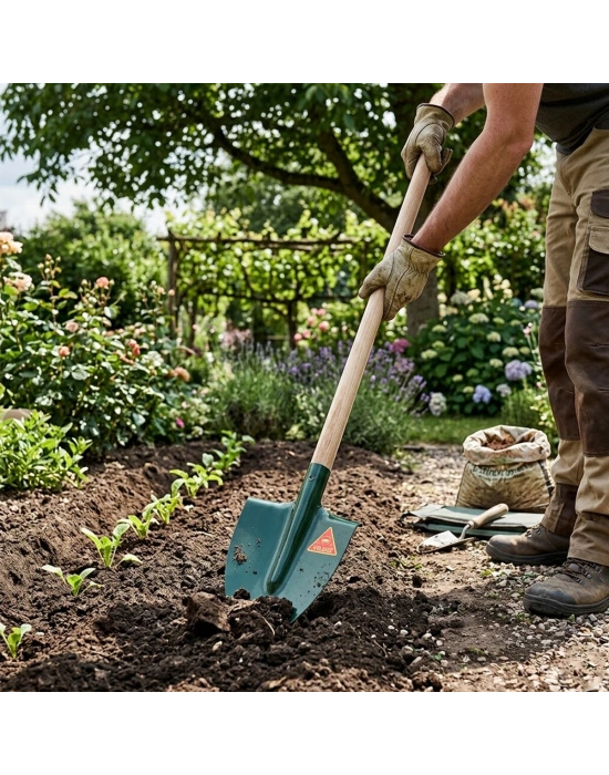 Bel Küreği - 24x30 cm - Çelik - Yeşil Renkli