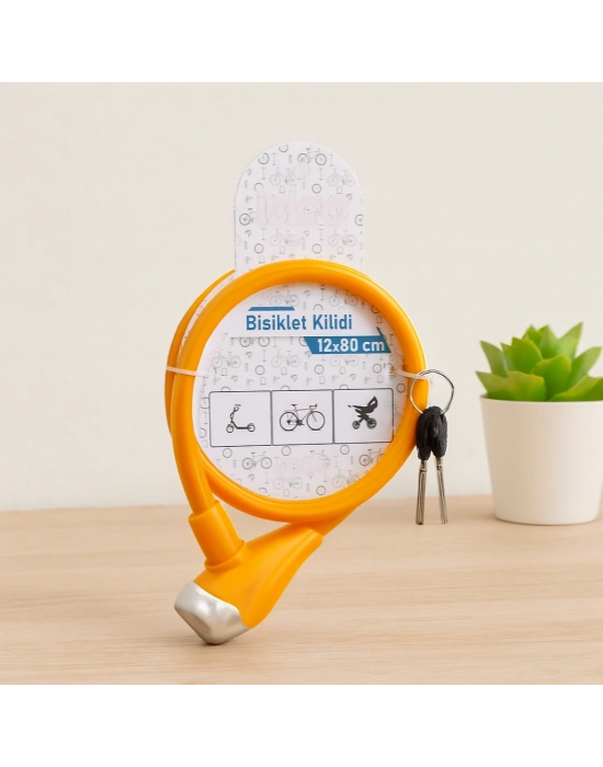 Bisiklet Kilidi Anahtarlı Çelik Tel 12mm x 80cm