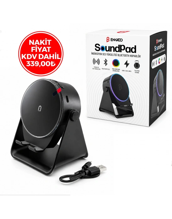 Bluetooth Soundpad Hoparlör 5W 2000mAh (Telefon Standı, USB-C)
