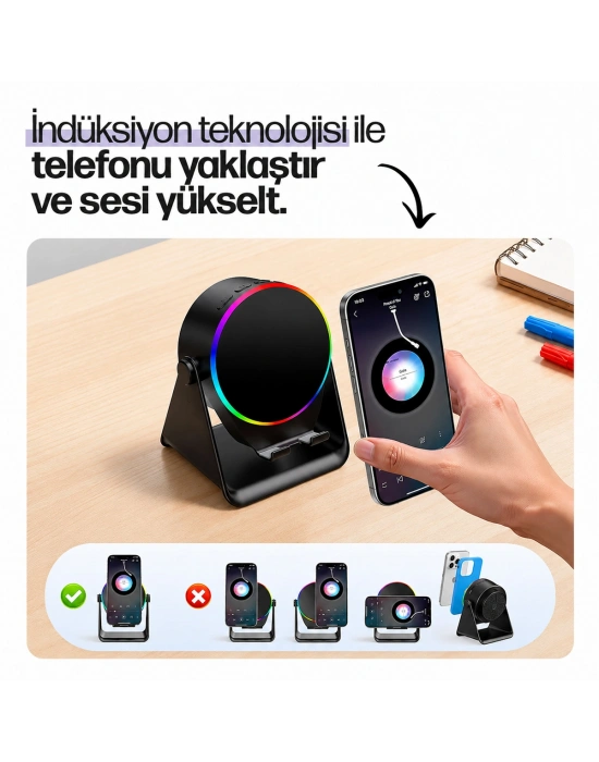Bluetooth Soundpad Hoparlör 5W 2000mAh (Telefon Standı, USB-C)