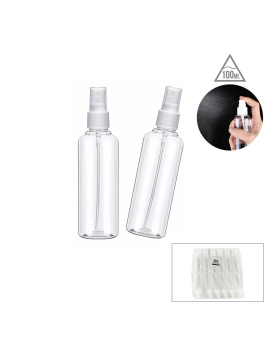Boş Sprey Şişesi - 100 ml - Plastik - Şeffaf