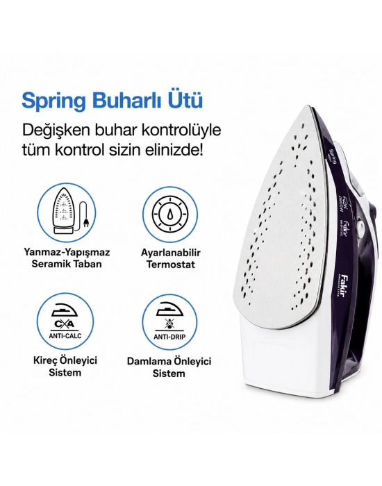 Buharlı Ütü 2600W Seramik Taban (Mor)