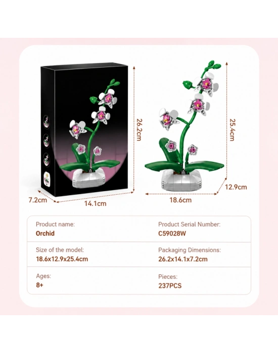 C59028W Saksılı Orkide Model 237 Parça Block Oyuncak