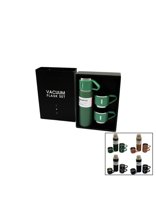 Çantalı 500ML 3 Parça Bardaklı Çelik Termos Seti