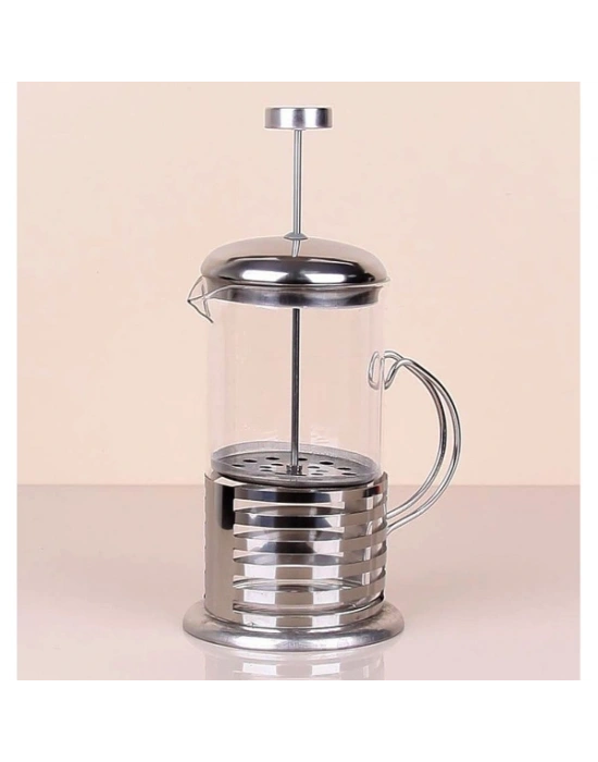 Çelik Kulplu Cam French Press - 350 ml