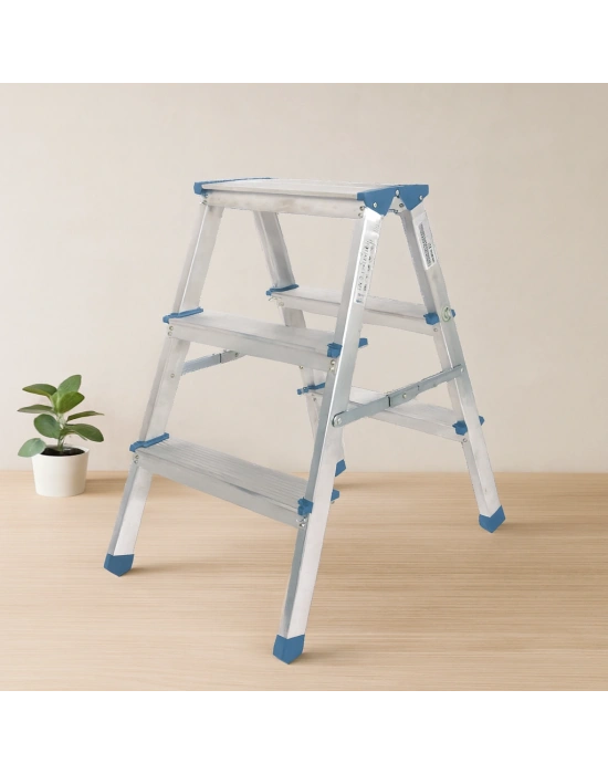 Çift Basamaklı 3+3 Alüminyum Merdiven 69 cm