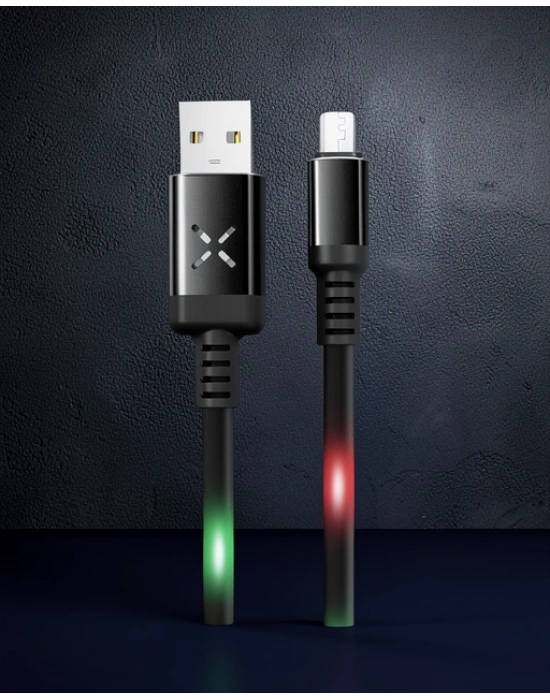 Dc09 Ses Duyarlı Işıklı Micro Usb Kablo 1m 2a - Siyah