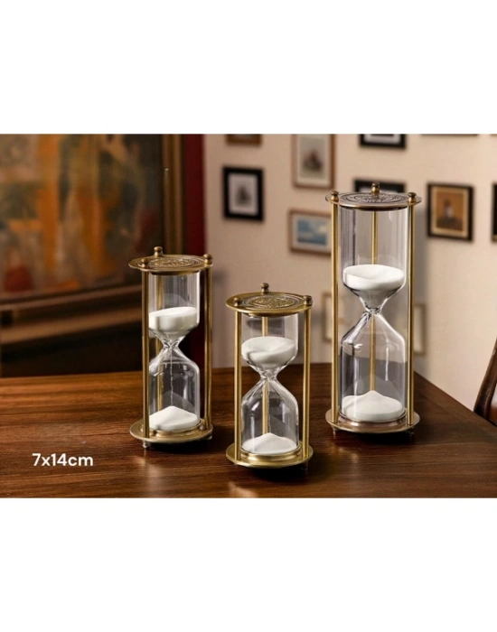 Dekoratif Cam Kum Saati 7x14 cm