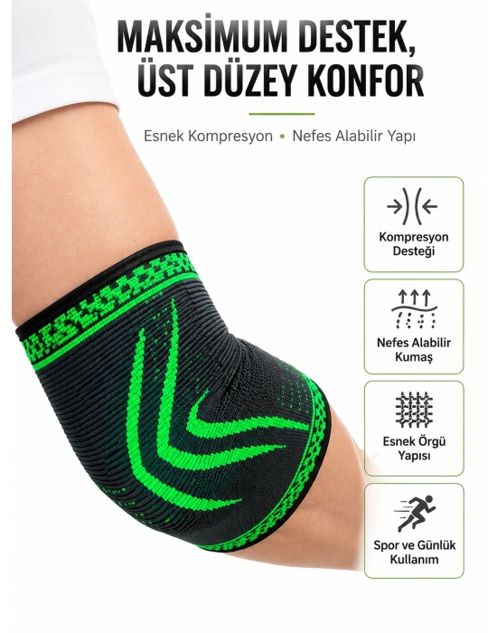 Dirsek Destekliği Kompresyonlu Elastik Spor Dirsek Koruyucu Günlük Kullanım İçin