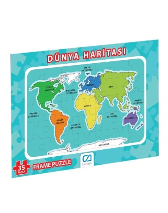 Dünya Haritası Frame Puzzle 35 Parça