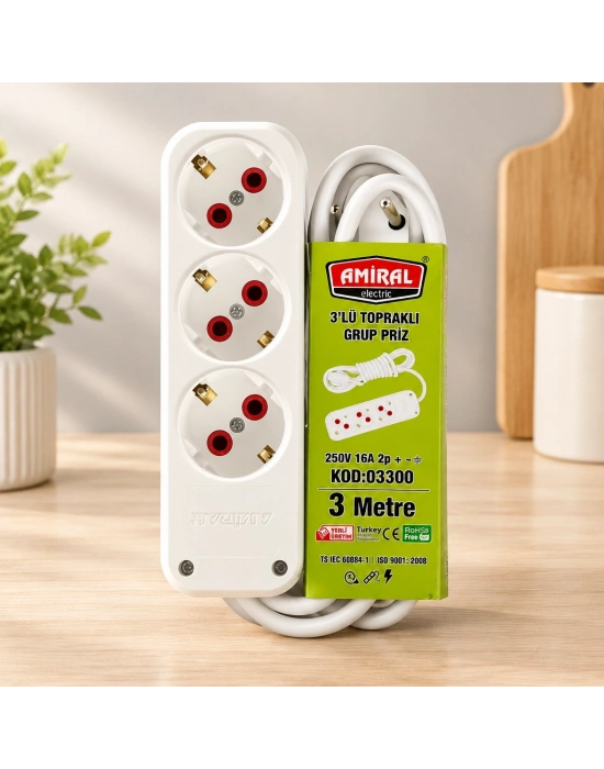 Düz 3 m Priz