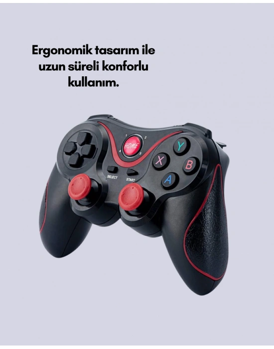 Ergonomik Tasarımlı Kablosuz Bluetooth Gamepad Titreşimli