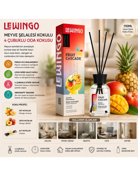 Fruit Cascade Bambu Çubuklu Oda Kokusu - 110 ml - Cam Şişe 