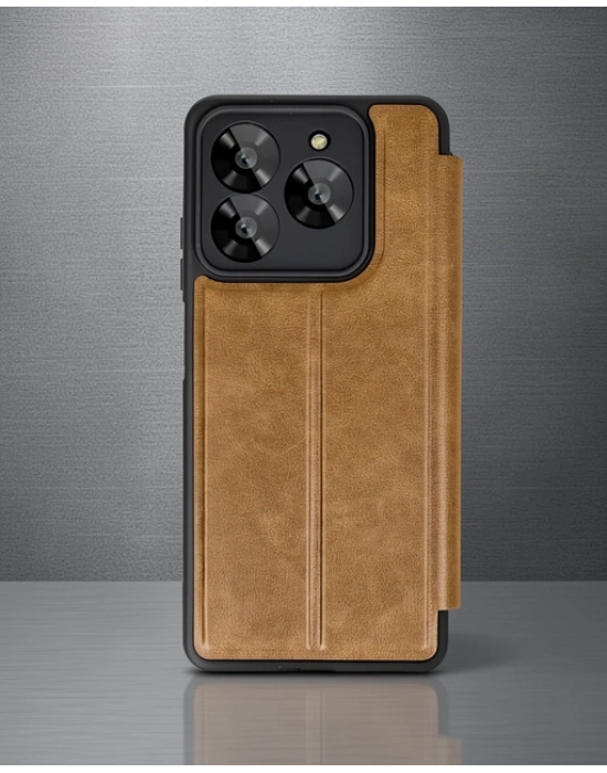 General Mobile Era 50 Kılıf Flip Cover - Taba