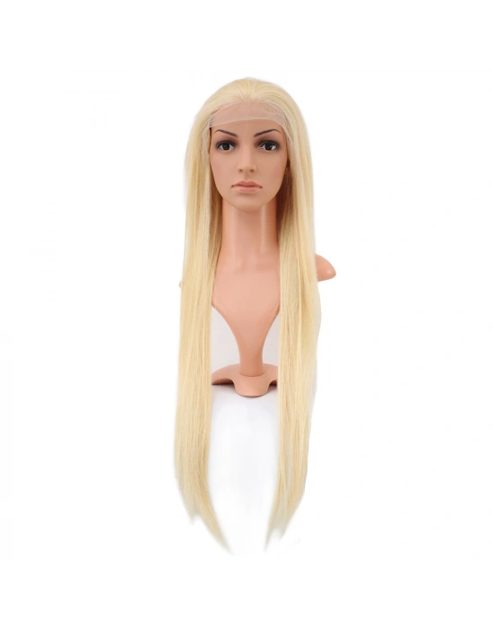 Gerçek Front Lace Düz Platin Tül Peruk - 80-85cm