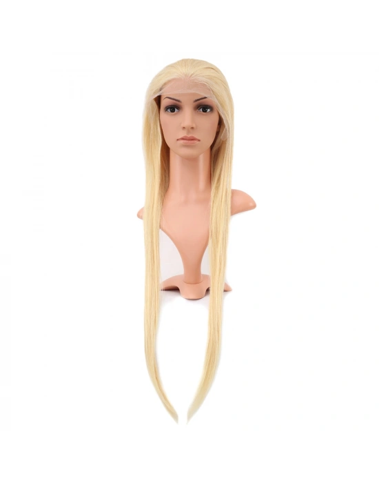 Gerçek Front Lace Düz Platin Tül Peruk - 85-90cm