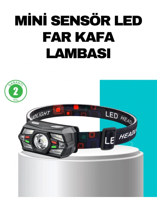 Hareket Sensörlü Şarjlı LED Far Suya Dayanıklı Çok Modlu