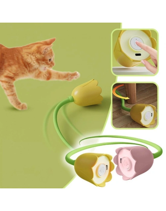 Hareketli Çiçek Kedi Oyuncağı