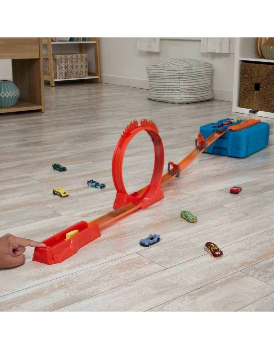 HMC04 Hot Wheels Track Builder Alev Temalı Akrobasi Seti