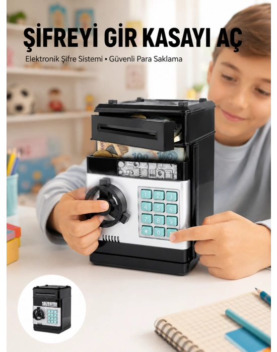Işıklı Sesli Şifreli ATM Görünümlü Kasa Kumbara