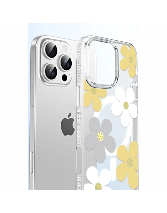 Joko Apple iPhone 14 Floral Magsafe Kapak - Pembe