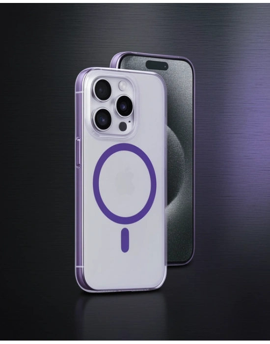 Joko Apple İphone 14 Pro Kılıf Bubble Magsafe Kapak - Mor