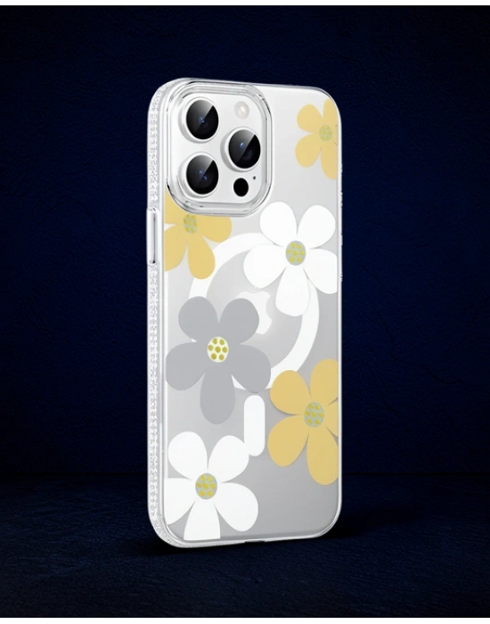 Joko Apple İphone 14 Pro Max Floral Magsafe Kapak - Sarı
