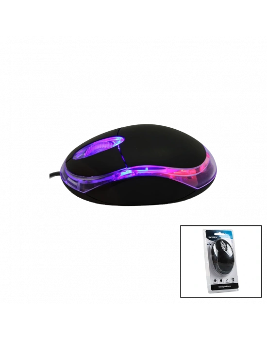 Kablolu Optik Mouse 1200 DPI Siyah (USB, 110 cm)