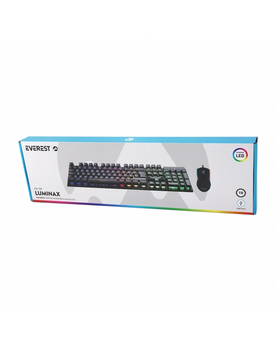 Kablolu RGB Oyuncu Klavye ve Mouse Seti - Siyah