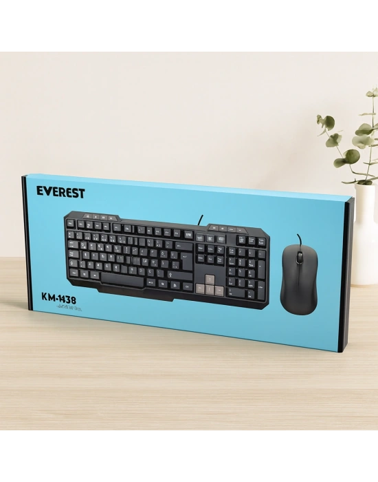 Kablolu USB Klavye Mouse Seti (Q Klavye, 1200 DPI)