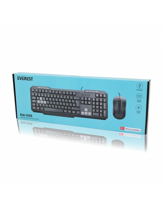 Kablolu USB Klavye Mouse Seti (Q Klavye, 1200 DPI)