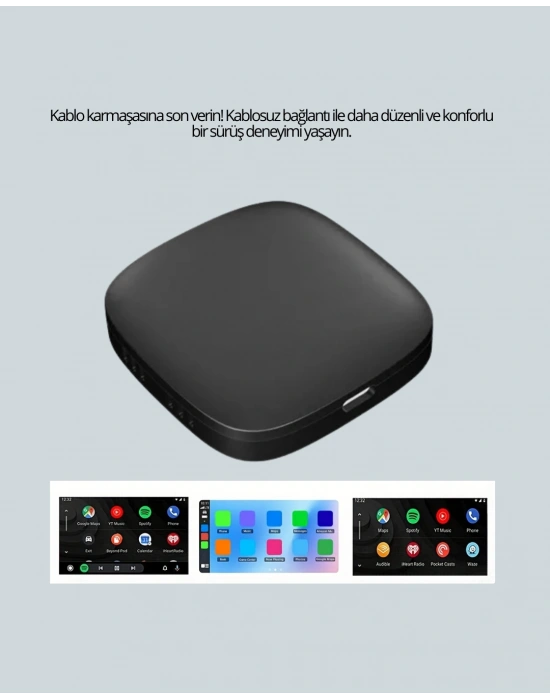 Kablosuz CarPlay ve Android Auto Dönüştürücü Adaptör