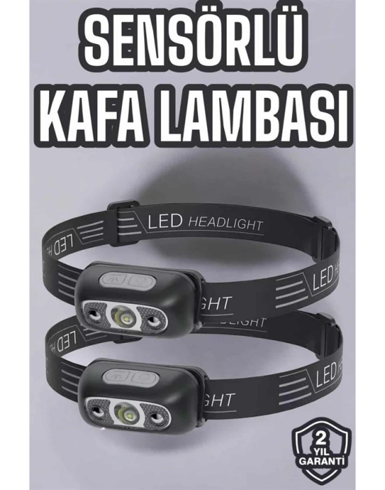 Kafa Lambası Kamp Lambası Led Işık Şarjlı Ayarlanabilir
