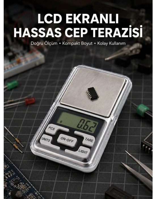 Kapaklı Dijital Cep Terazisi Hassasiyet 300 Gr