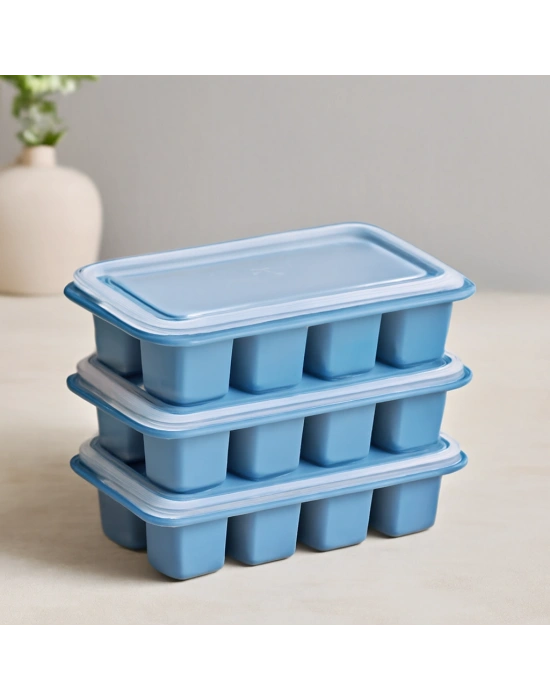 Kapaklı Plastik 3lü Mini Küp Buzluk