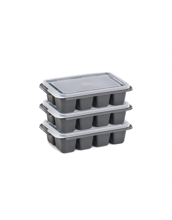 Kapaklı Plastik 3lü Mini Küp Buzluk