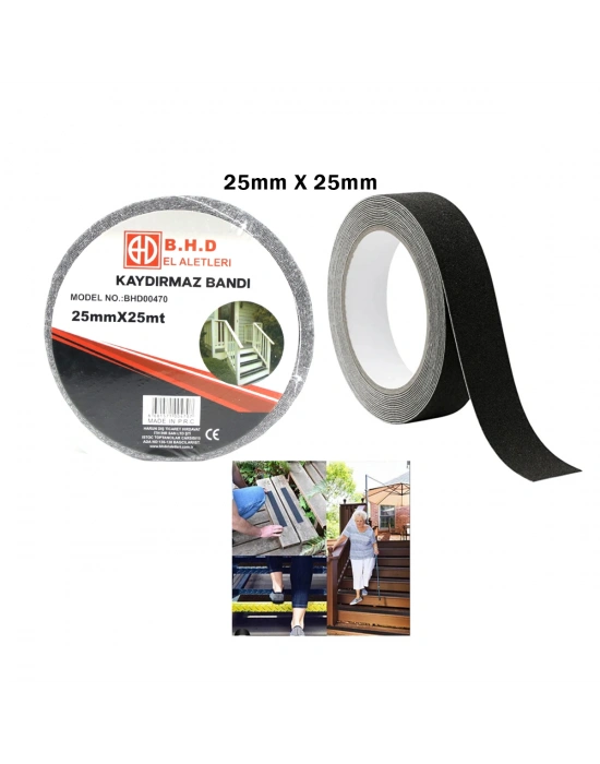 Kaydırmaz Bant 25mm x 25m Siyah