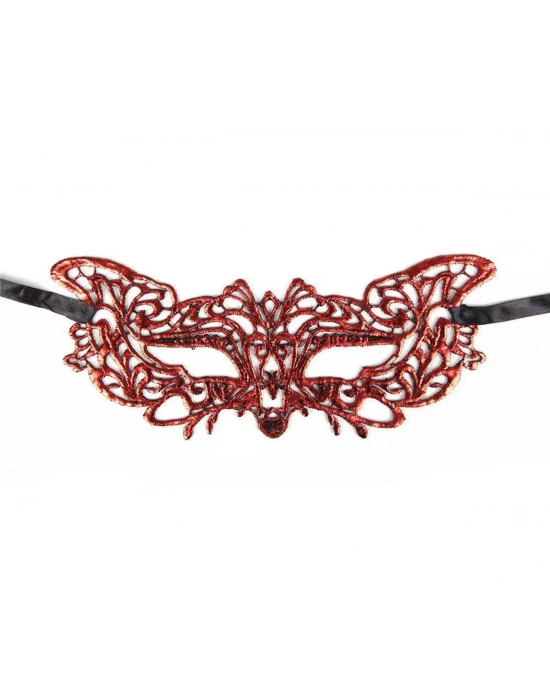 Kırmızı Dantel Masquerade Maskesi 9 No