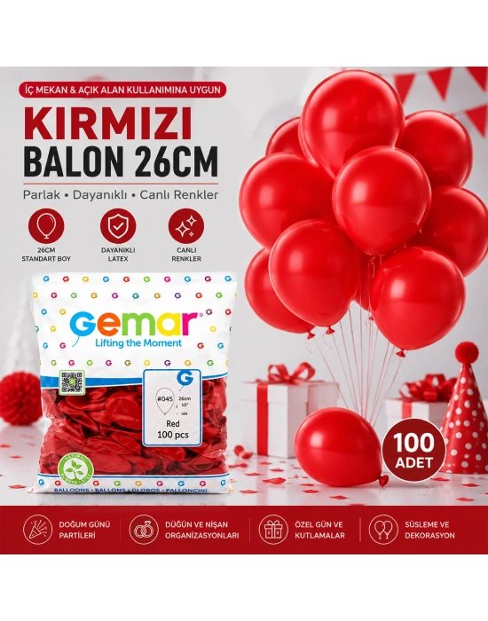 Kırmızı İç Mekan Balon 100lü